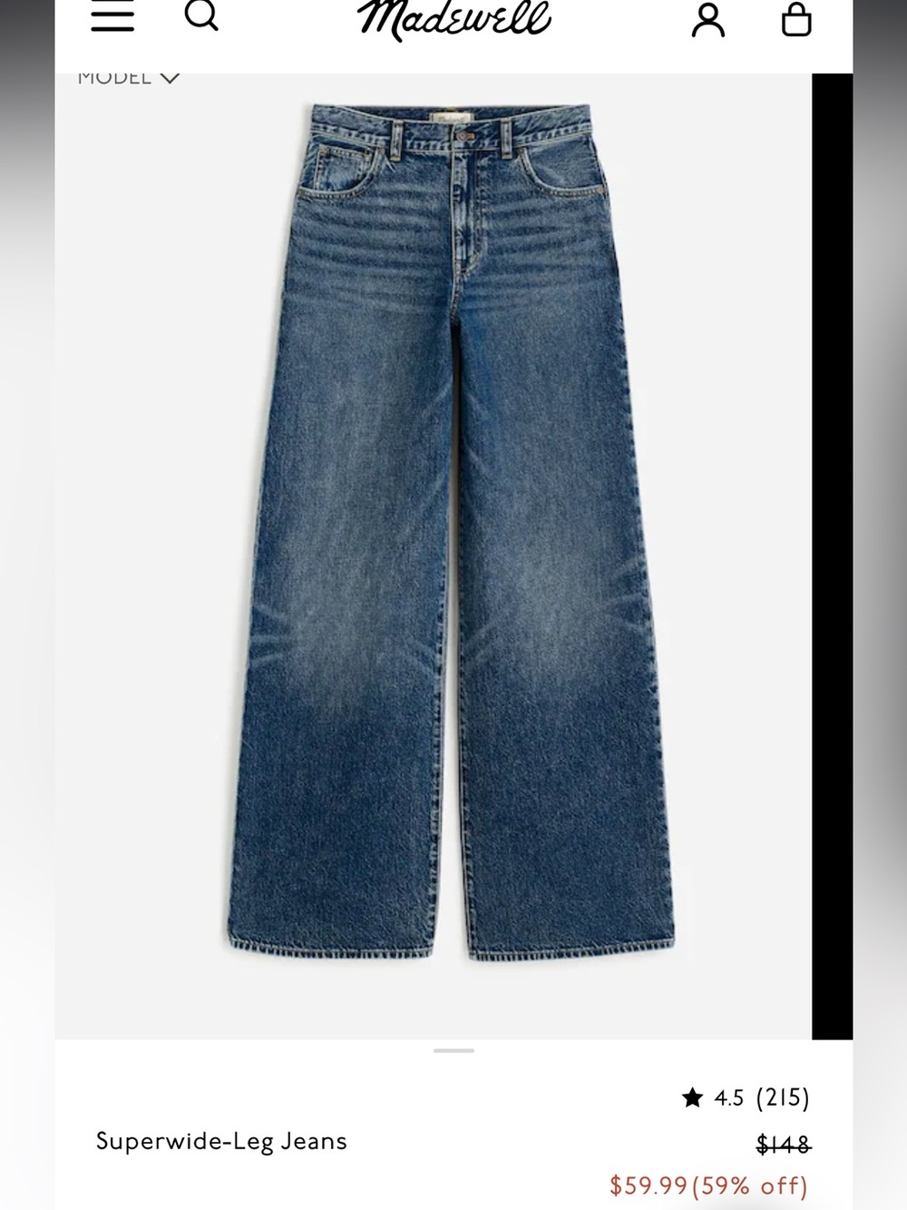 Madewell Superwide-Leg High-Rise Jeans in Medium Blue 27